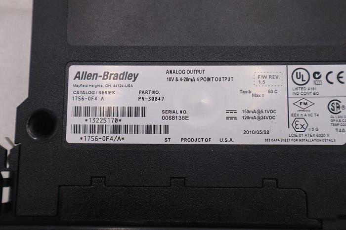 Allen Bradley 1756-0F4 A ControlLogix Analog Input Module #K-120-A
