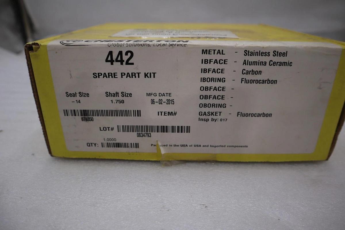 NEW IN BOX CHESTERTON 442 SPARE PART KIT SHAFT SIZE 1.750 STOCK 2957B