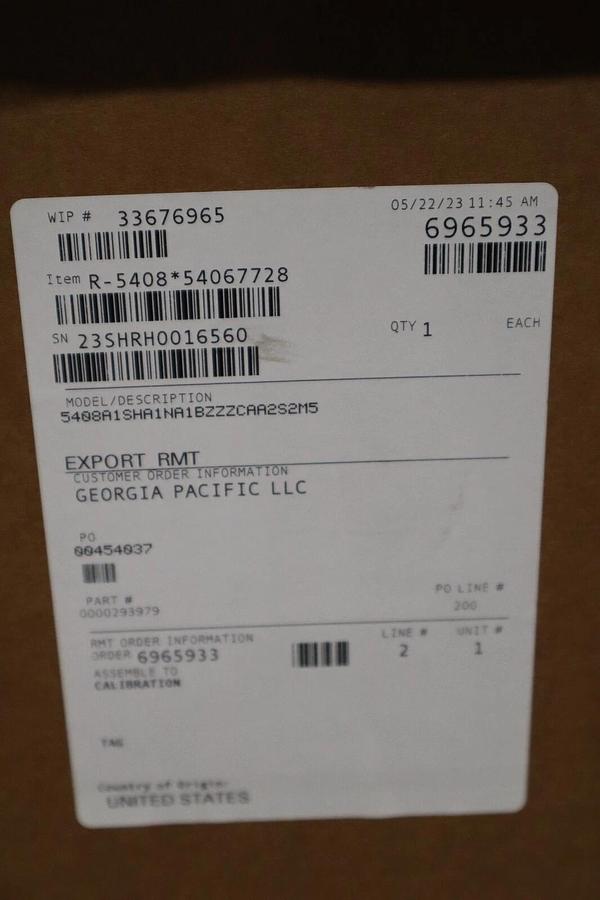 EMERSON 5408A1SHA1NA1BZZZCAA2S2M5 ROSEMOUNT TRANSMITTER NEW IN BOX STOCK G332