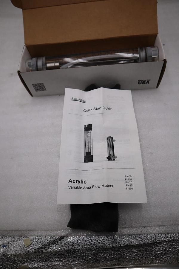 Used Blue-white F-40750LN-12 Variable Area Flow Meter - STOCK 3127CC