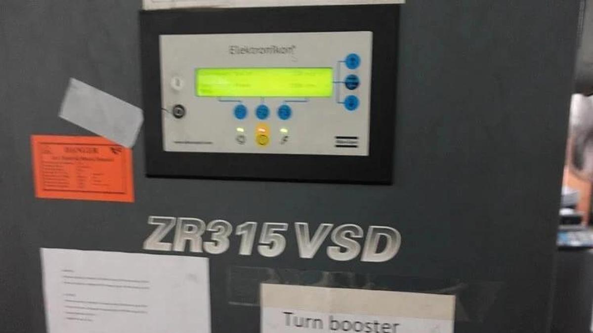 Used ATLAS COPCO ZR315VSD 400 HP OIL FREE WATER COOLED AIR COMPRESSOR