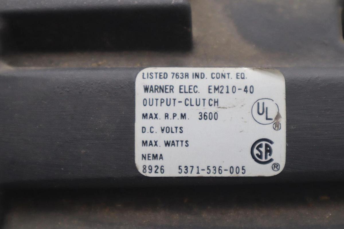 WARNER EM210-40 OUTPUT CLUTCH 5371-536-005 STOCK #M-63