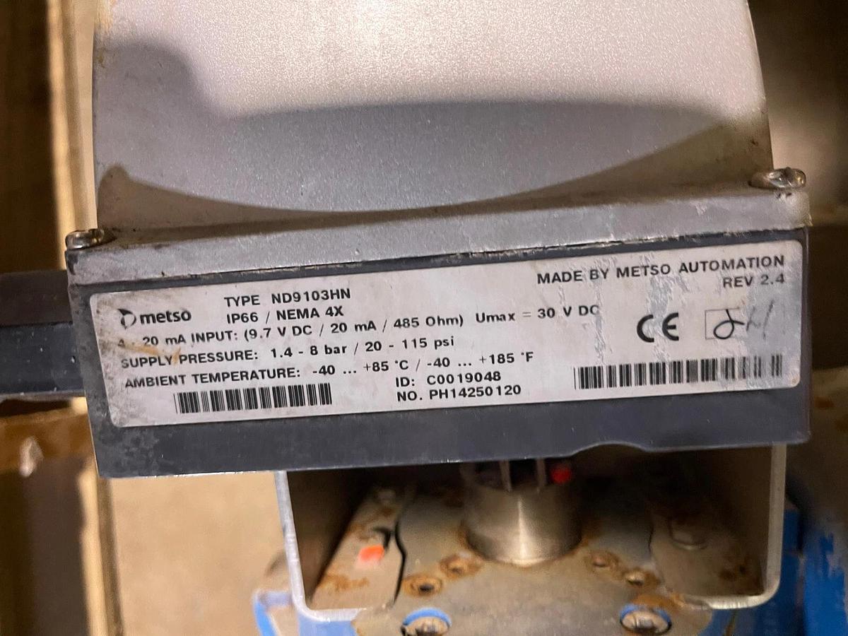 Used 3.5" JAMESBURY QUADRA-POWR X METSO QPX2C/K20 100PSI V-BALL VALVE NELES S-52 W-27