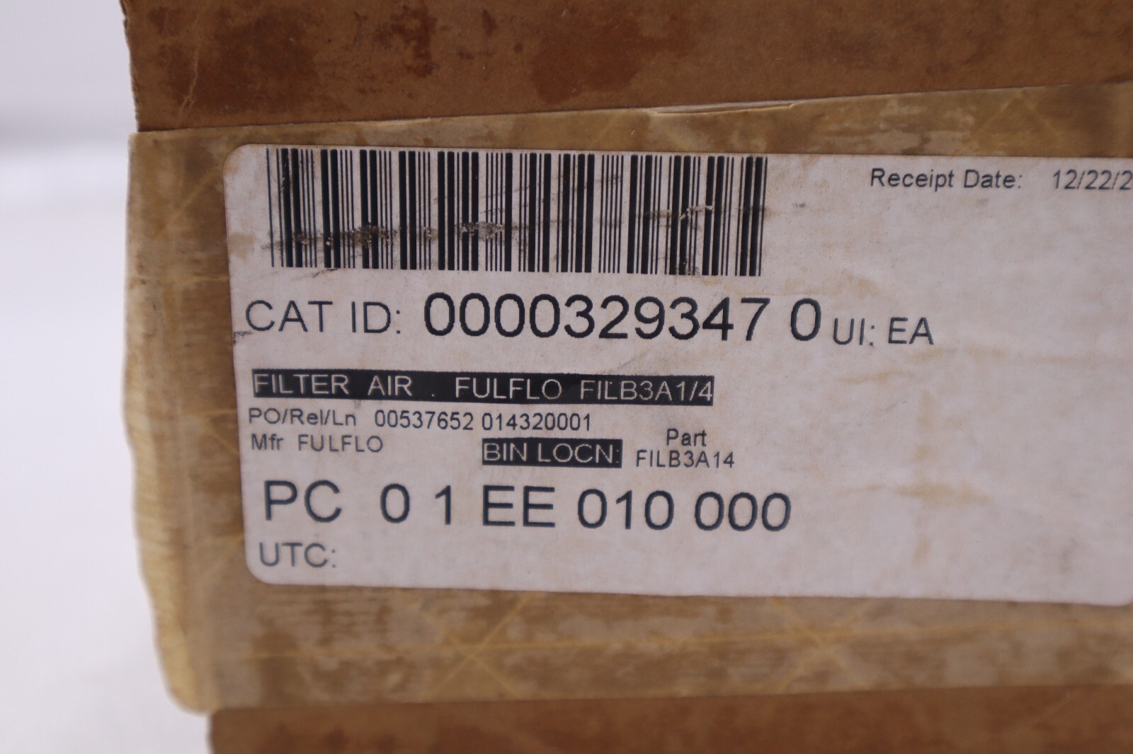 Used FULFLO FILTER FILB3A 1/4 STOCK #3520