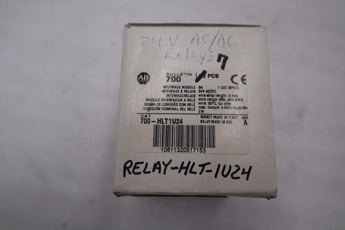 LOT OF 7 - ALLEN BRADLEY 700-HLT1U24 RELAY - NEW - STOCK GF702A