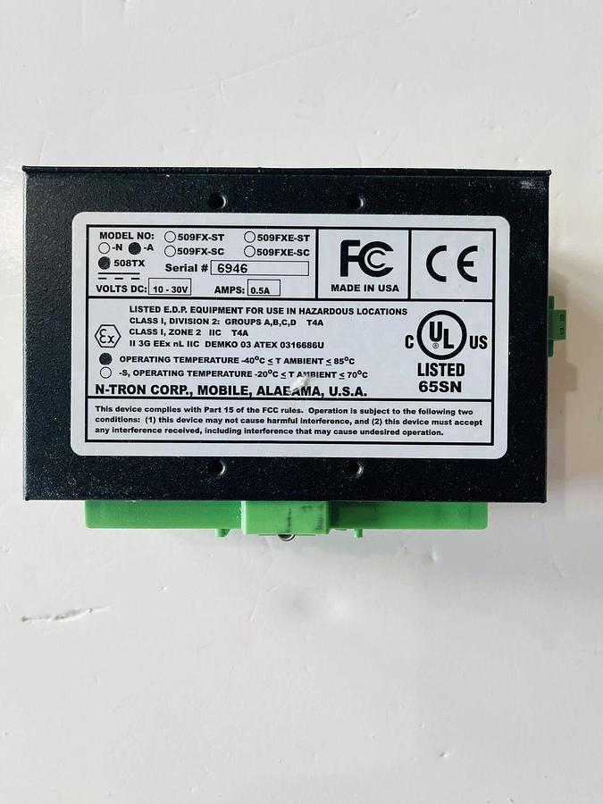 Used N-Tron 508TX Industrial Ethernet Switch 8-Port #K-683