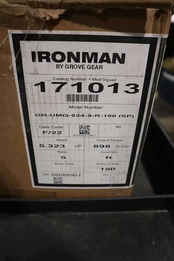 Used Ironman GROVE GEAR Gear Reducer GR-UMQ-824-5-R-180 (SP) / 171013 NEW STOCK #H728