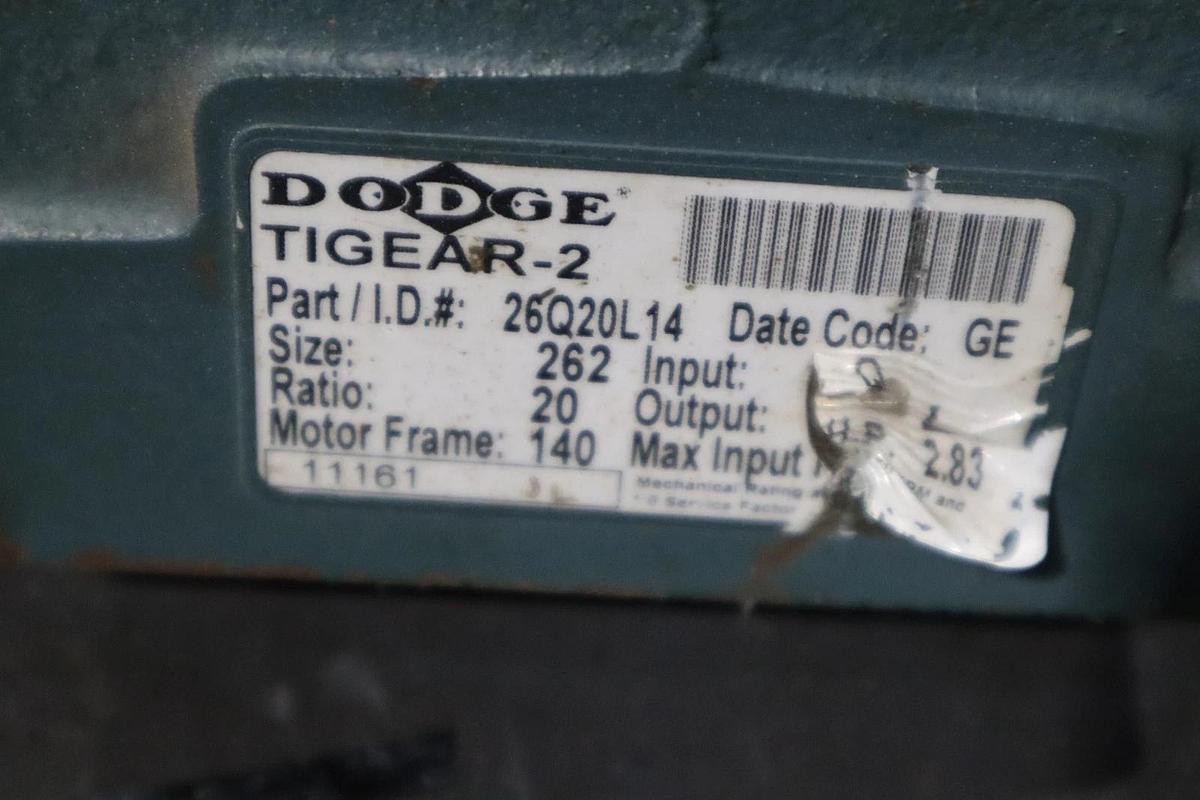 Used Dodge Tigear-2.  26Q20L14 Right Angle Speed Reducer w/ Motor STOCK HP148