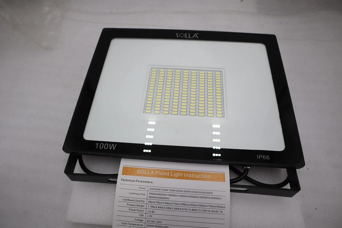 Used SOLLAR IP66 Waterproof 100W LED Flood Lights - STOCK 1929CC