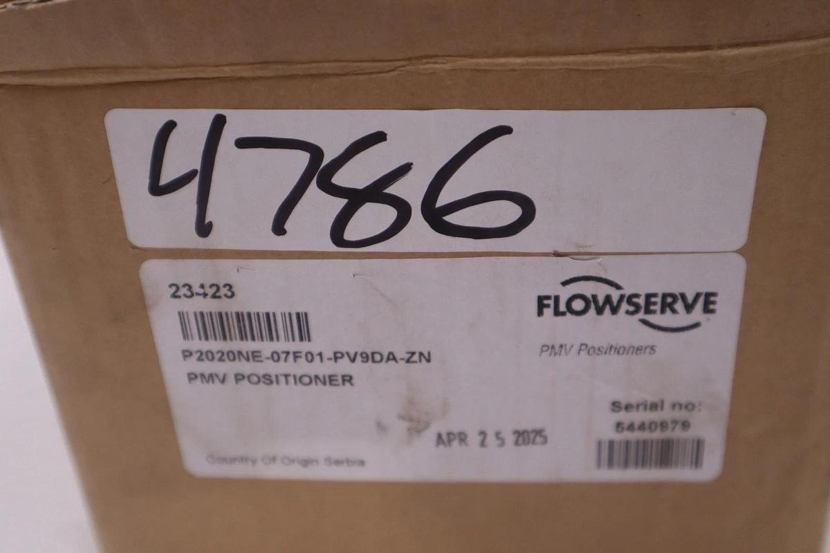 Used PMV FLOWSERVE ELECTRO-PNEUMATIC DOUBLE ACTING VALVE POSITIONER P-2020 NEW UNIT