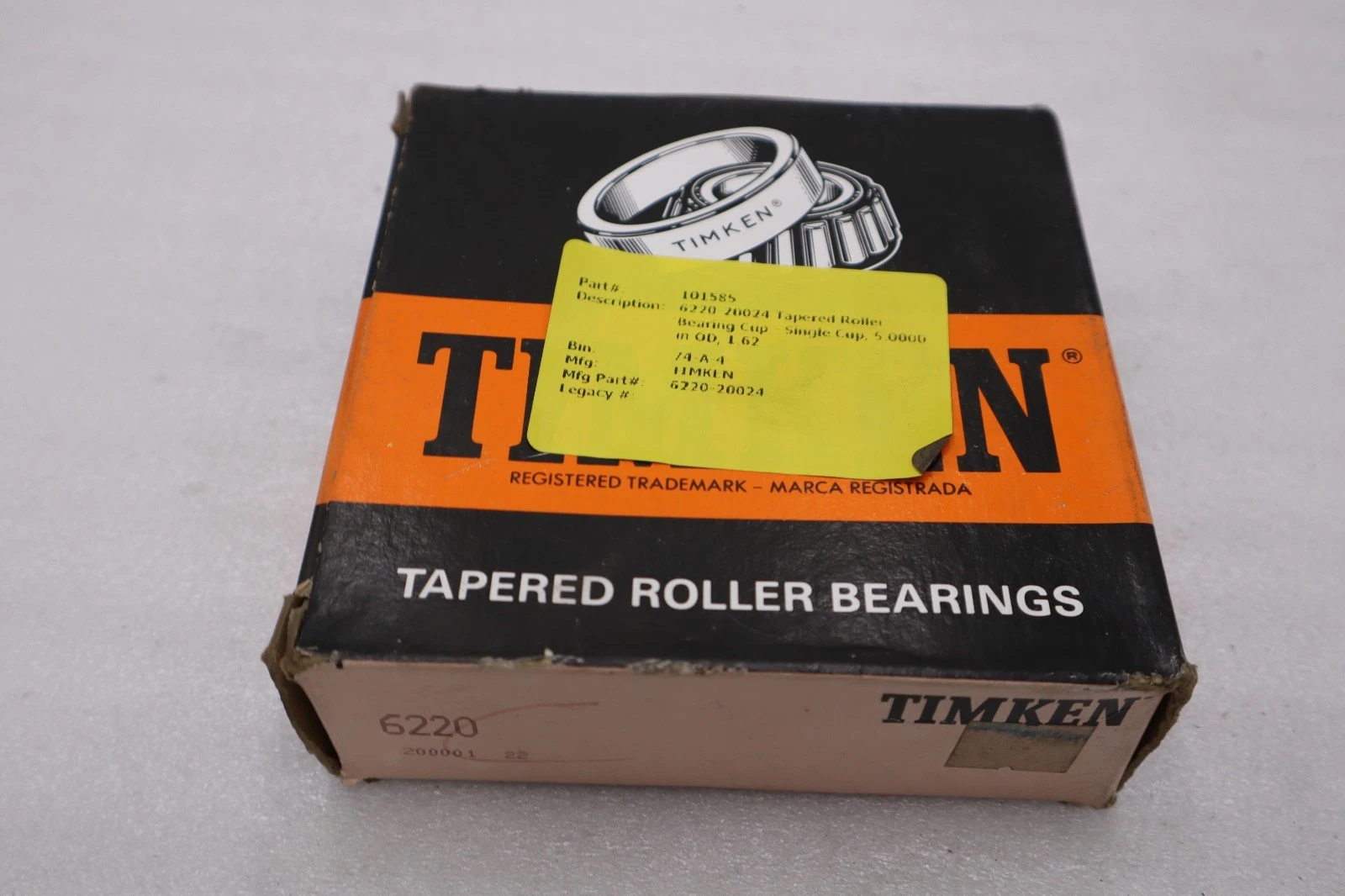 Used NEW Timken 6220 Deep Groove Bearing STOCK 1562CC