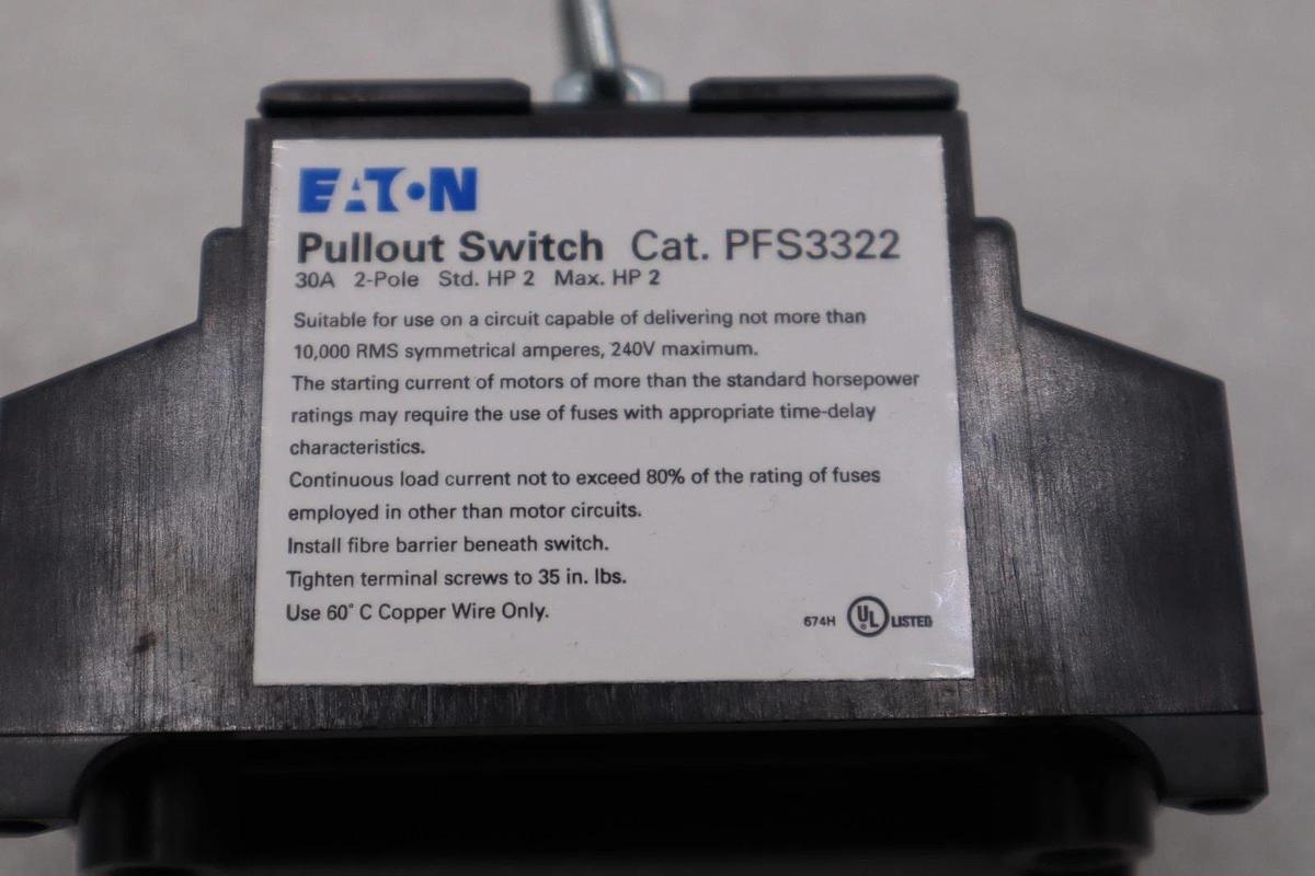 Used NEW OPEN BOX PFS3322 - EATON 30A DEAD FRONT FUSE HOLDER STK H1436A