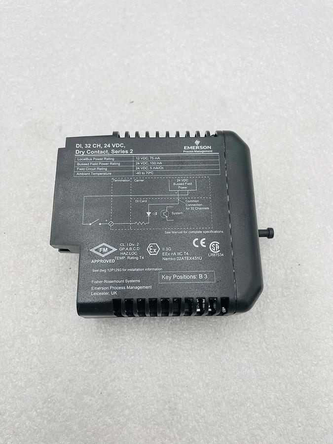Used Emerson KJ3203X1-BA1 Dry Contact, Series 2 Digital Input Module #K-2515
