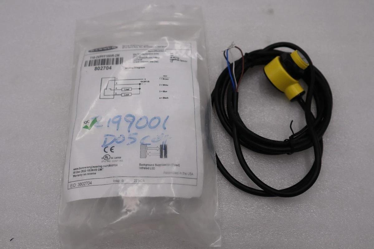 BANNER T18-2VPFF100IR-2M CONNECTION 4-CONDUCTOR STOCK H1106A