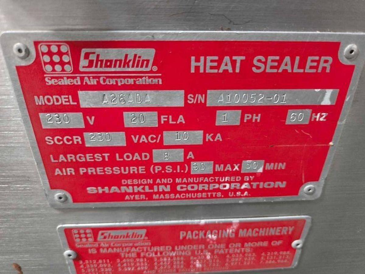 Used SHANKLIN A26A / A26ADA STAINLESS-STEEL AUTOMATIC L-BAR SEALER MANUFACTURED 2010