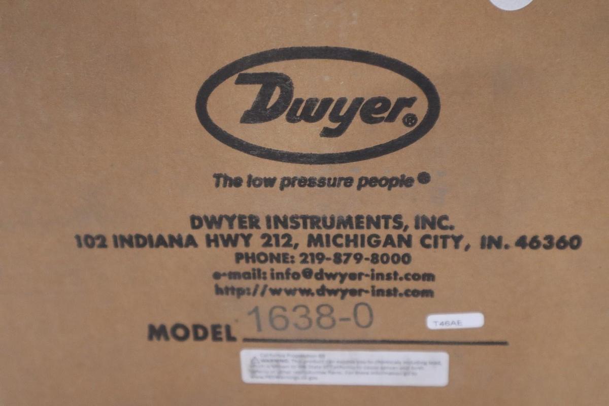 DWYER 1638-0 Large Diaphragm Pressure Switch: 0.05" to 0.25" WC - STOCK GF1014
