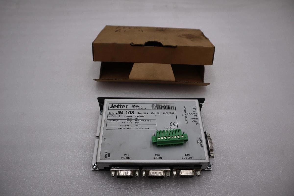 JETTER JM-108 REV 02A PART NO 10000749 Servo Drive STOCK H985A
