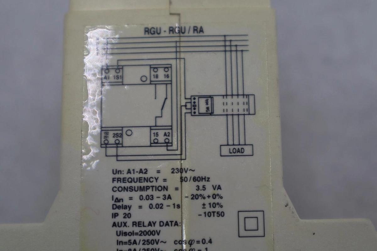 Used ABB TYPE RGU-RGU/RA Earth Leakage Overload Short Circuit Protection STOCK K-3828