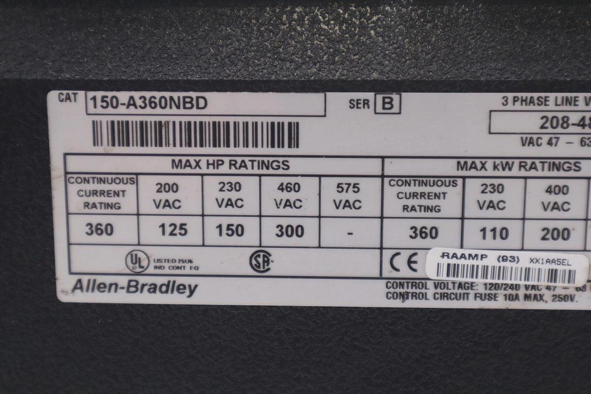 NEW ALLEN BRADLEY 150-A360NBD SOFT STARTER SMC-50 SERIES MOTOR CONTROLLER #4724