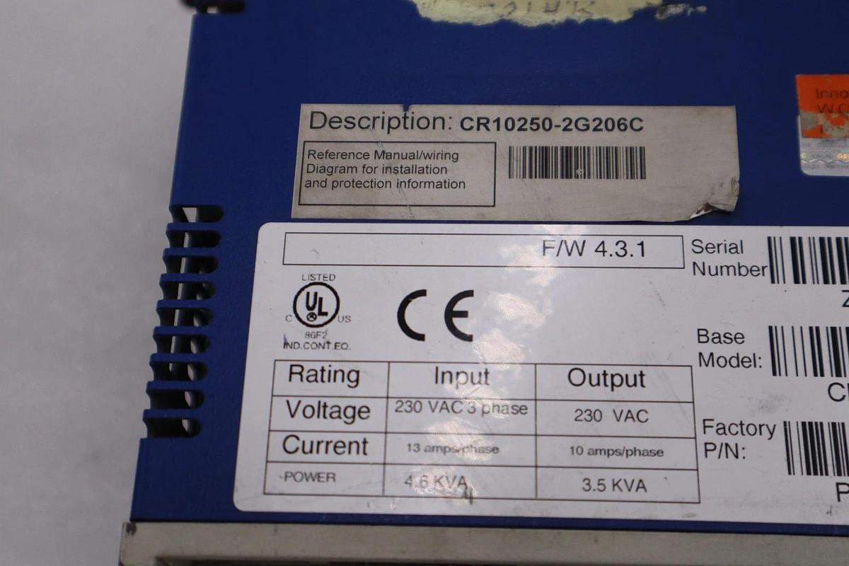 Used KOLLMORGEN CR10250/ CR10250-2G206C Servo Drive STOCK H1485