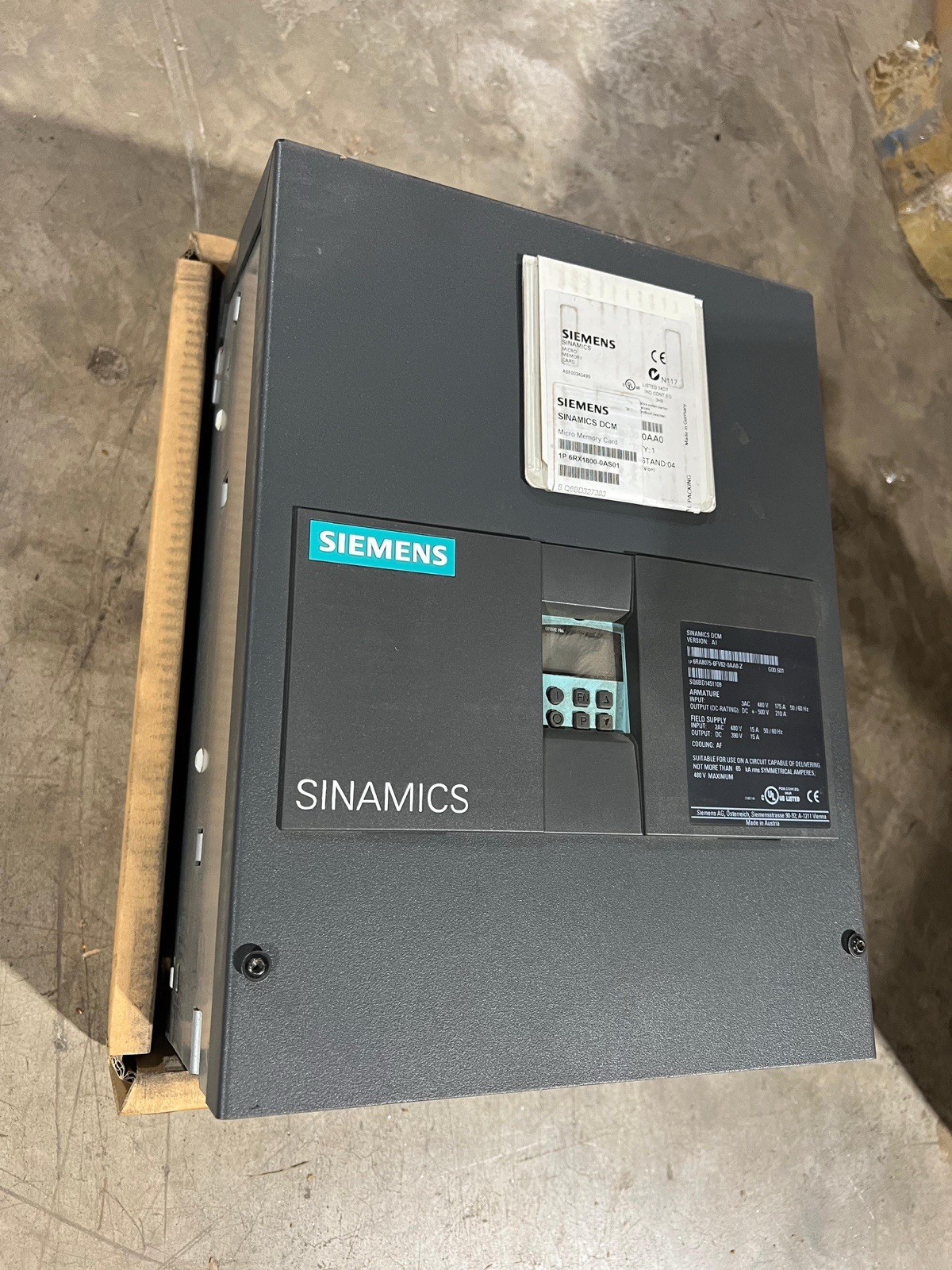Used Siemens 6RA8075-6FV62-0AA0-Z G00 S01 DRIVE ARMATURE INPUT 50-480VAC - STK CC11