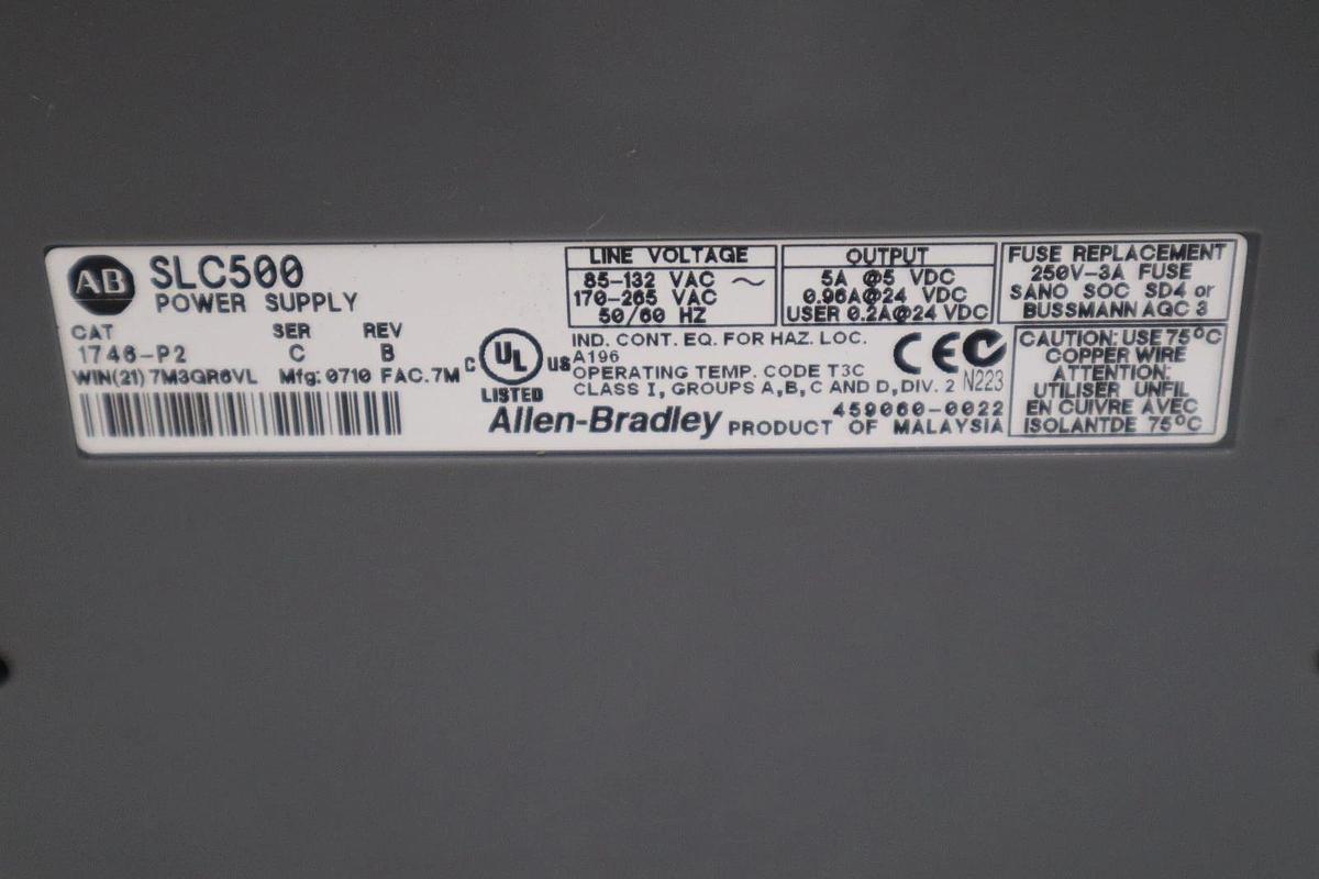 Used NEW AB ALLEN BRADLEY 1746-P2 SER C POWER SUPPLY OUTPUT STK CC234