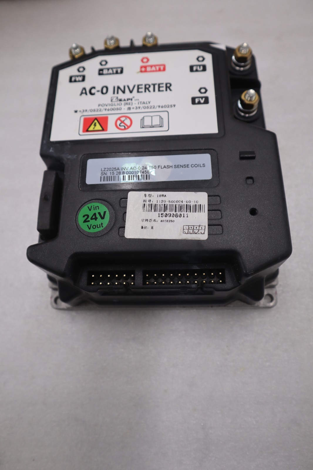 Used Zapi AC-0 Inverter LZ2025A INV AC-0 24/150 Flash Sense Coils - STOCK GF1388