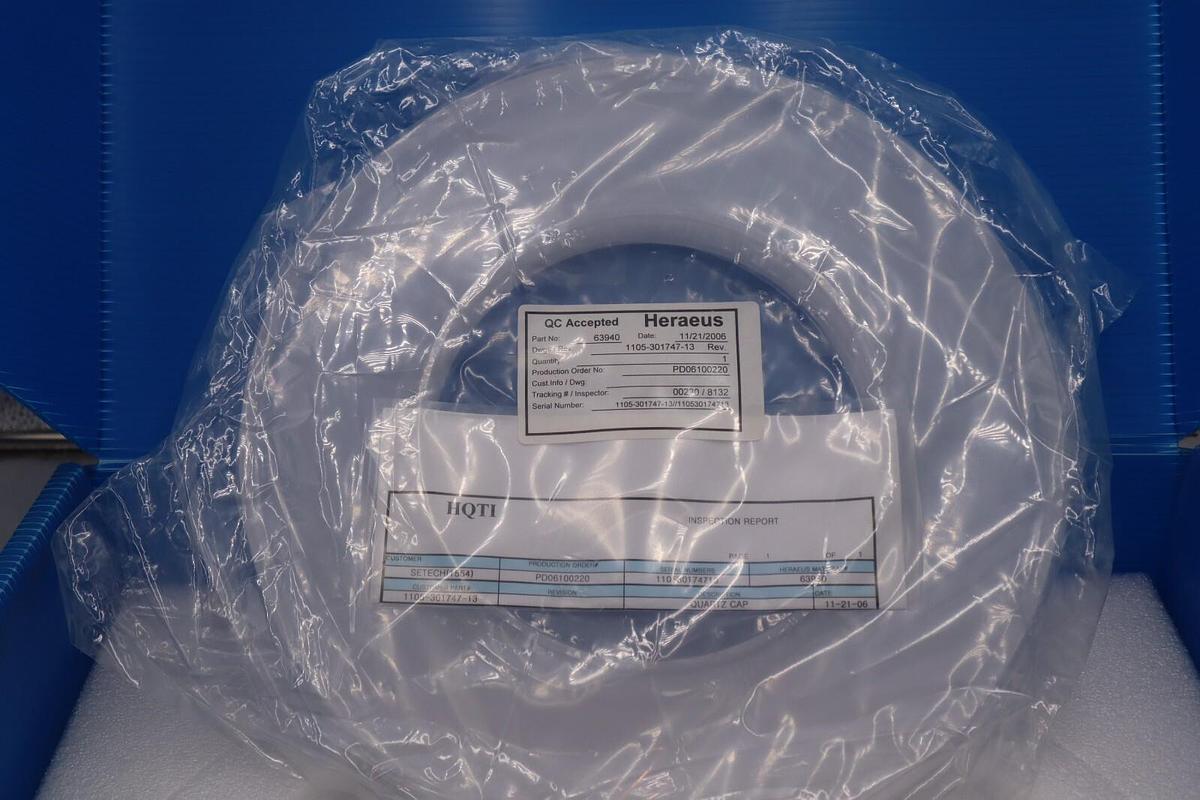 Used Heraeus Quartz Cup Cover PD06100220 63940 1105-301747-13 New Open-Box #2595