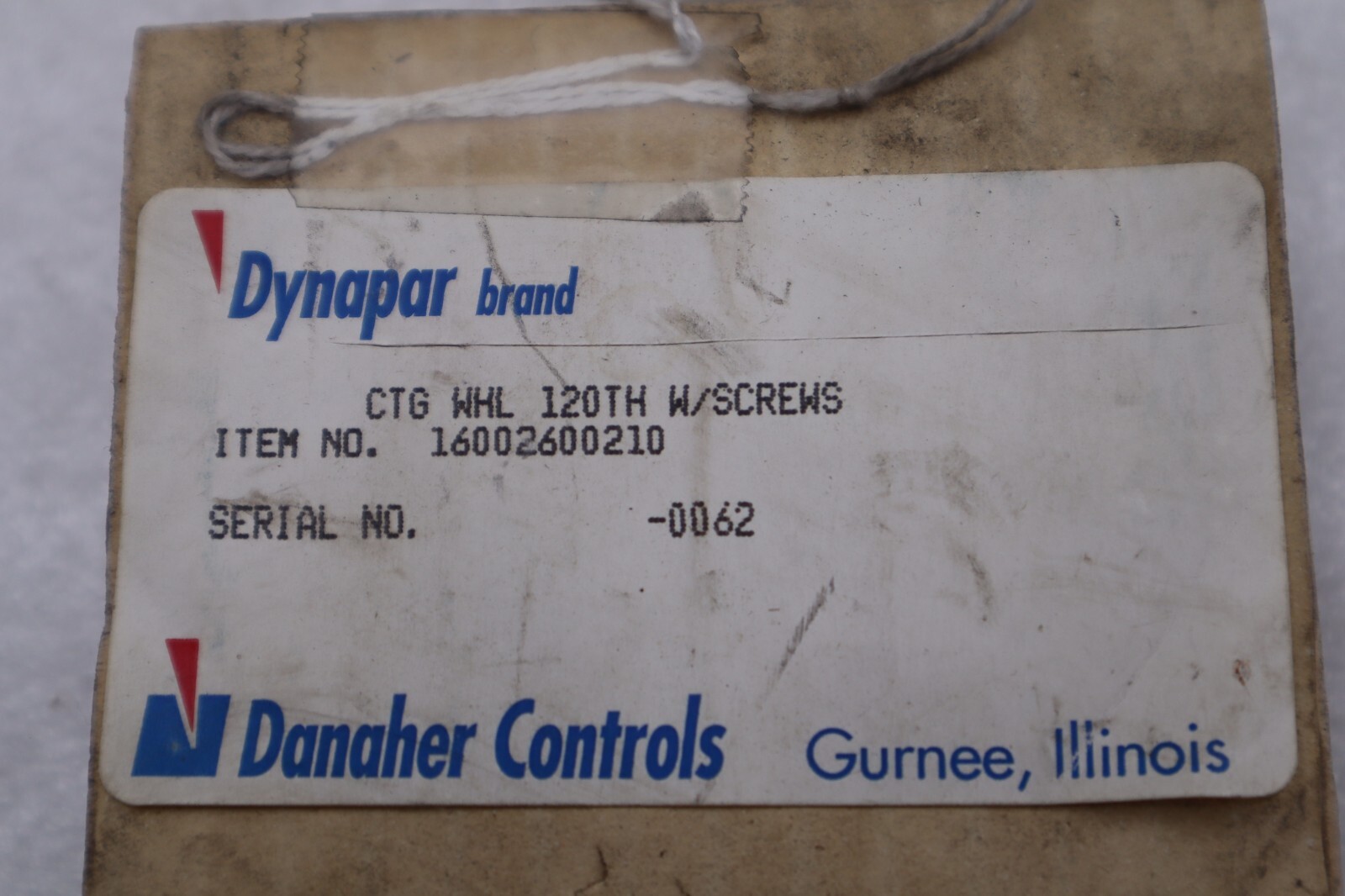 Used DYNAPER 16002600210 COUNTING WHEEL GEAR STOCK #K-3680