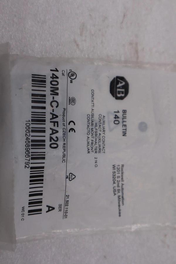 LOT OF 4 NEW OPEN BOX Allen-Bradley AB 140M-C-AFA20 Auxiliary Contact STK H1337A