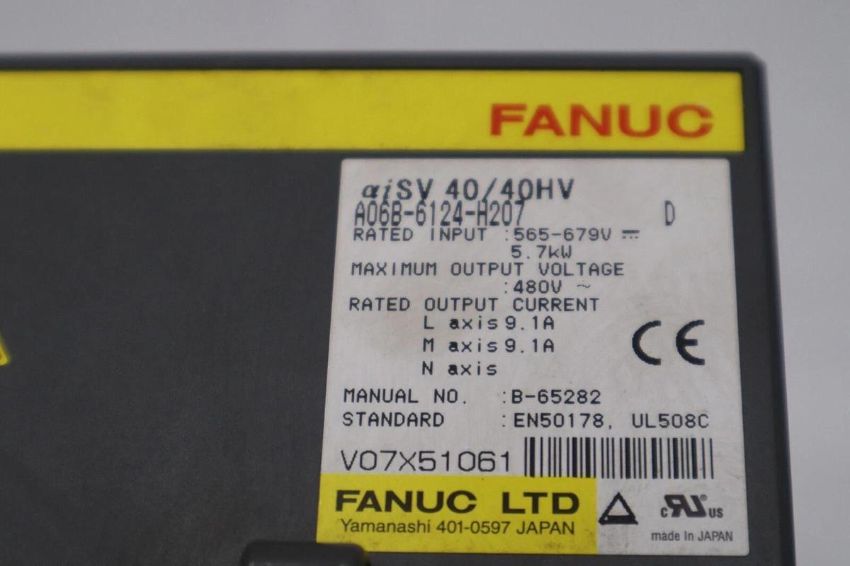 Used Fanuc Servo Amplifier Module A06B-6124-H207 Series D STOCK 107B