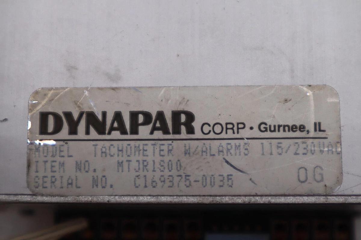 Used DYNAPAR TACHOMETER MTJR1500 #K-2251