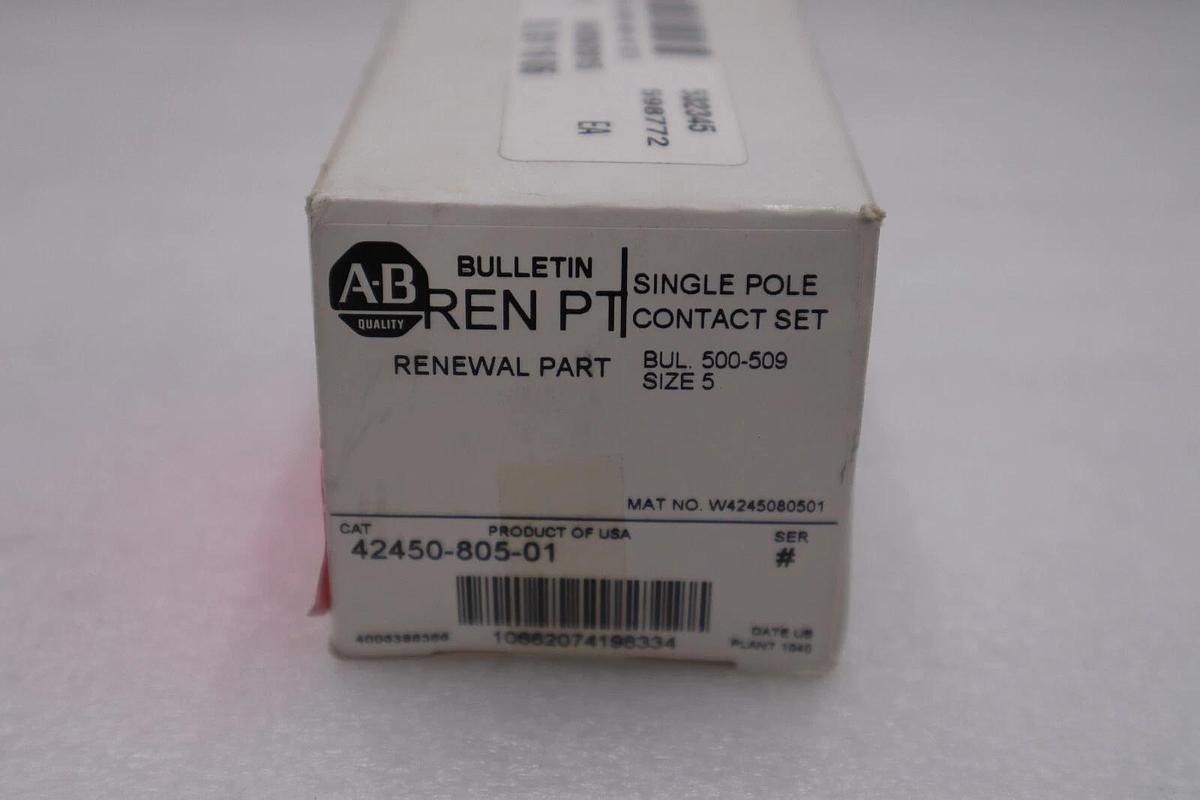 Used New Allen Bradley 42450-805-01 Single Pole Contact Kit NEMA Size 5 STOCK G691A