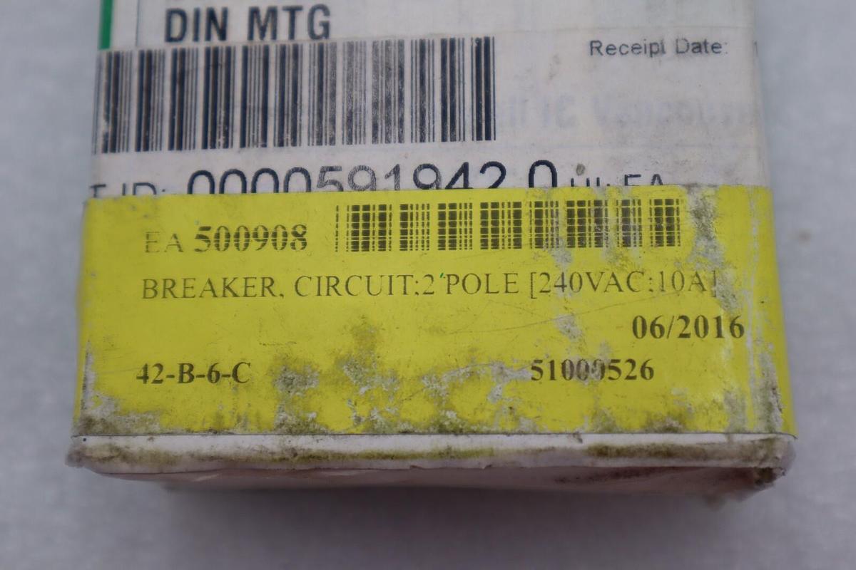 Used SCHNEIDER ELECTRIC 591942 CIRCUIT BREAKER 2 POLE 240VAC STOCK #K-2327
