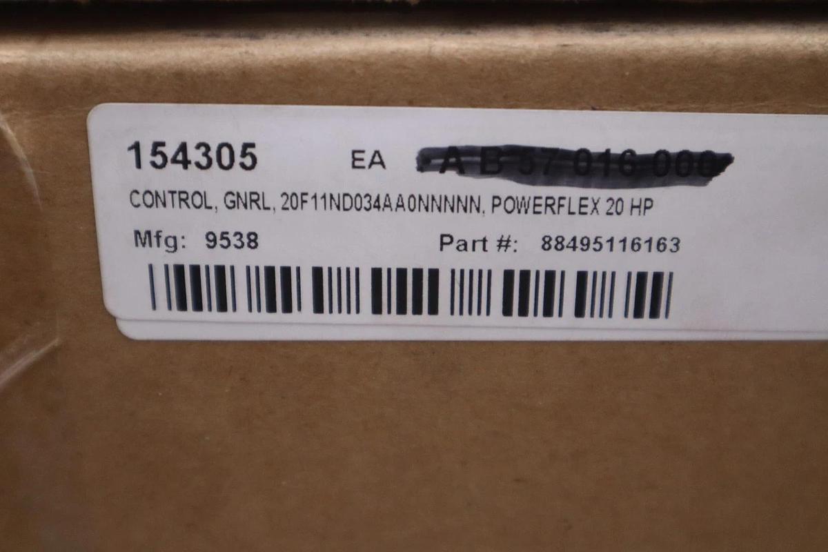 Used ALLEN BRADLEY 20F11ND034AA0NNNNN AC DRIVE AIR COOLED POWERFLEX 753 - STK GF1099
