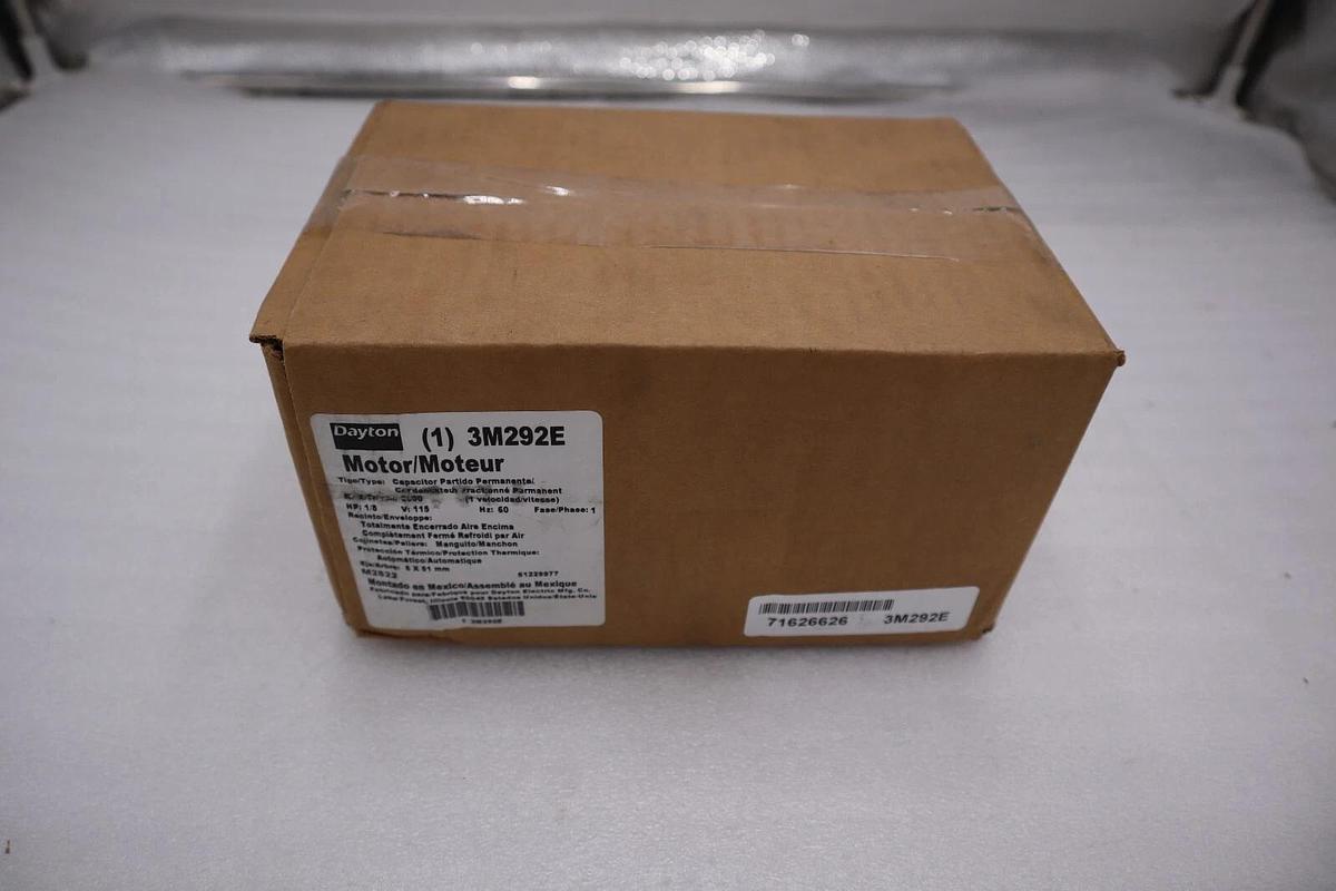NEW DAYTON 3M292E TYPE PSC RPM 3000 1/8 HP 115V 60 Hz 1 PH STOCK H27