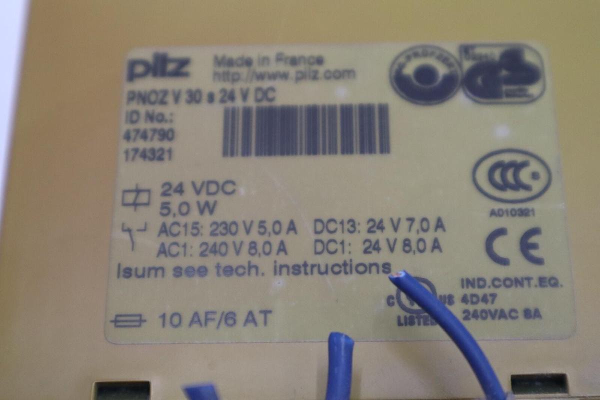 Used PILZ SAFETY RELAY 474790 PNOZ V 30S 24 V DC PNOZV30S24VDC STOCK L-453C