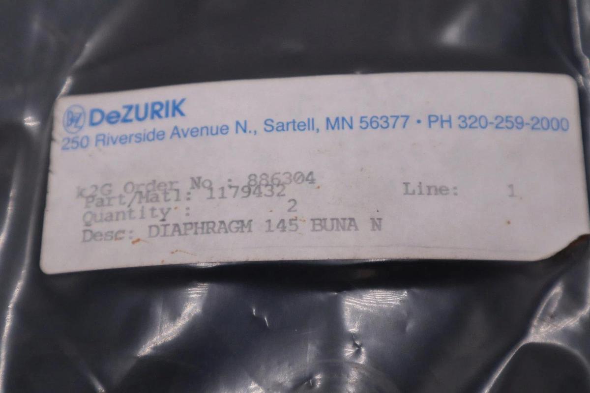 Used DEZURIK 1179432 DIAPHRAGM PART 886304 STOCK #124A
