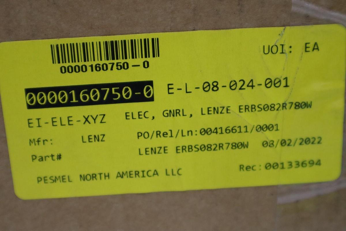 Used LENZE ERBS082R780W, BRAKE RESISTOR, NEW STOCK #G85