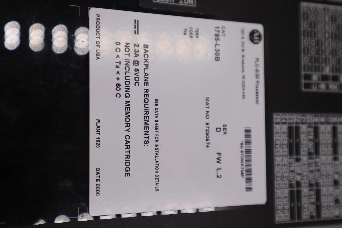 Refurbished Remanufactured by Rockwell Allen Bradley 1785-L30B/D PLC-530 Module Stk 2976