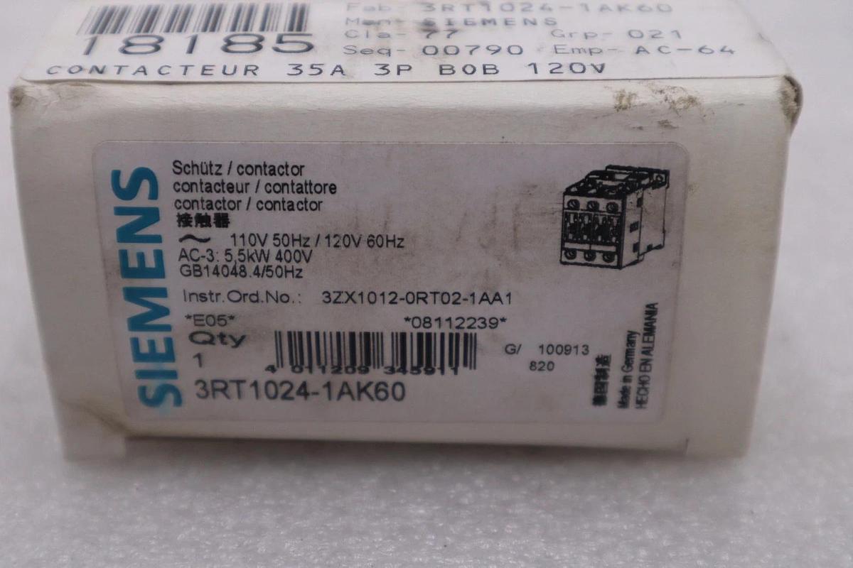 SIEMENS 3RT1024-1AK60 CONTACTOR STOCK #K-3914A