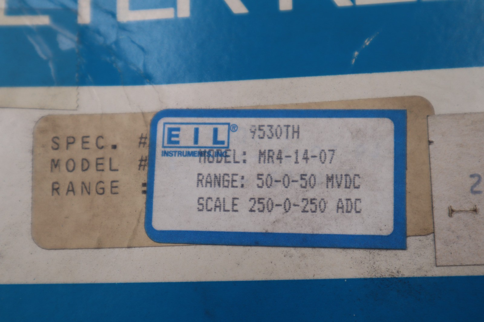 Used NEW OPEN BOX EIL INSTRUMENTS MR4-14-07 STOCK 4535