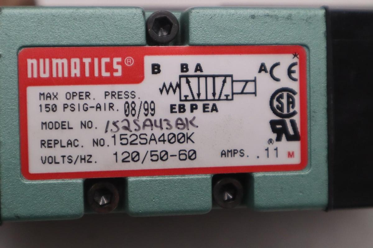 Used NUNATICS 152SA430K VALVE STOCK #GF-687A
