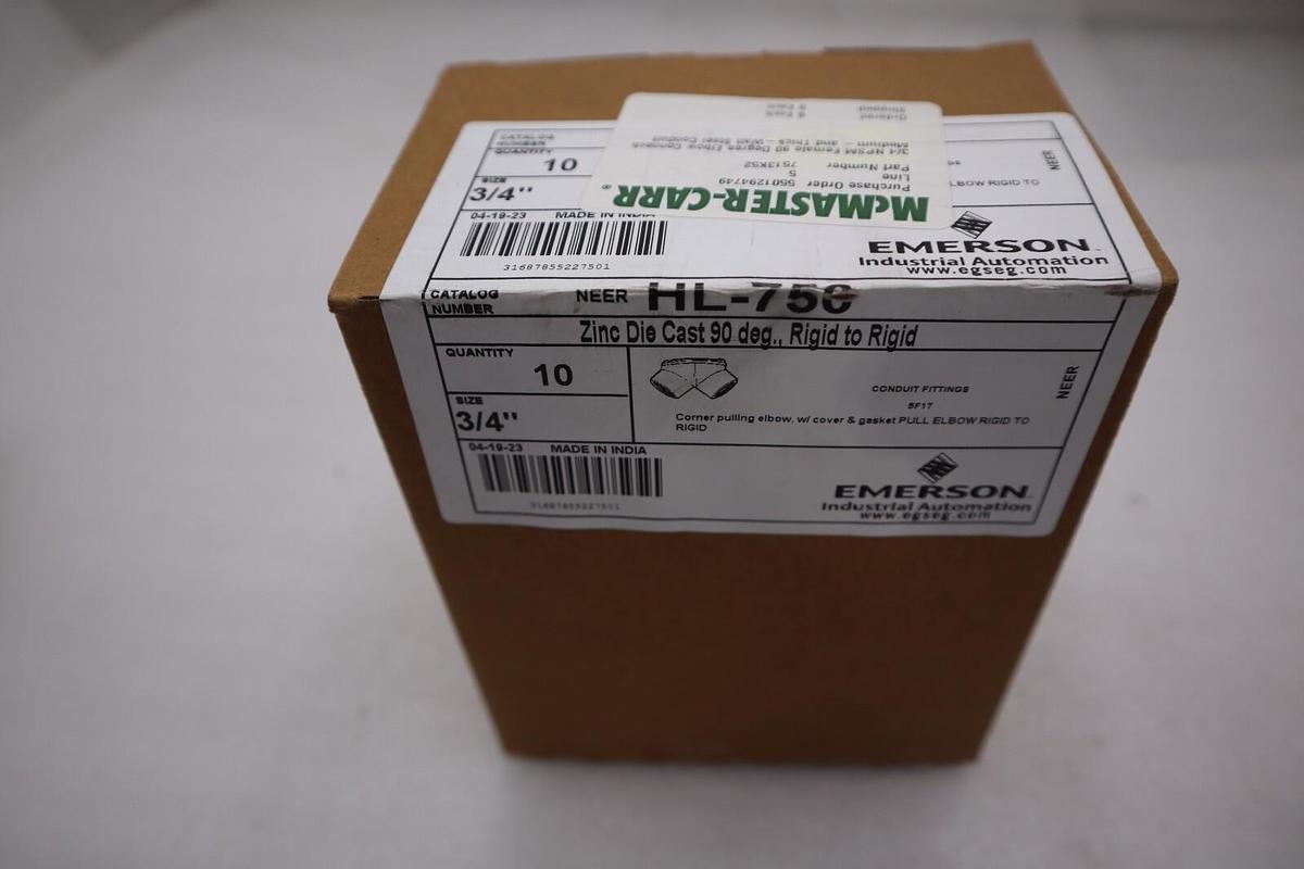 New Emerson HL-750 Conduit Fittings 3/4" 90 degree Pack of 10 STOCK H288