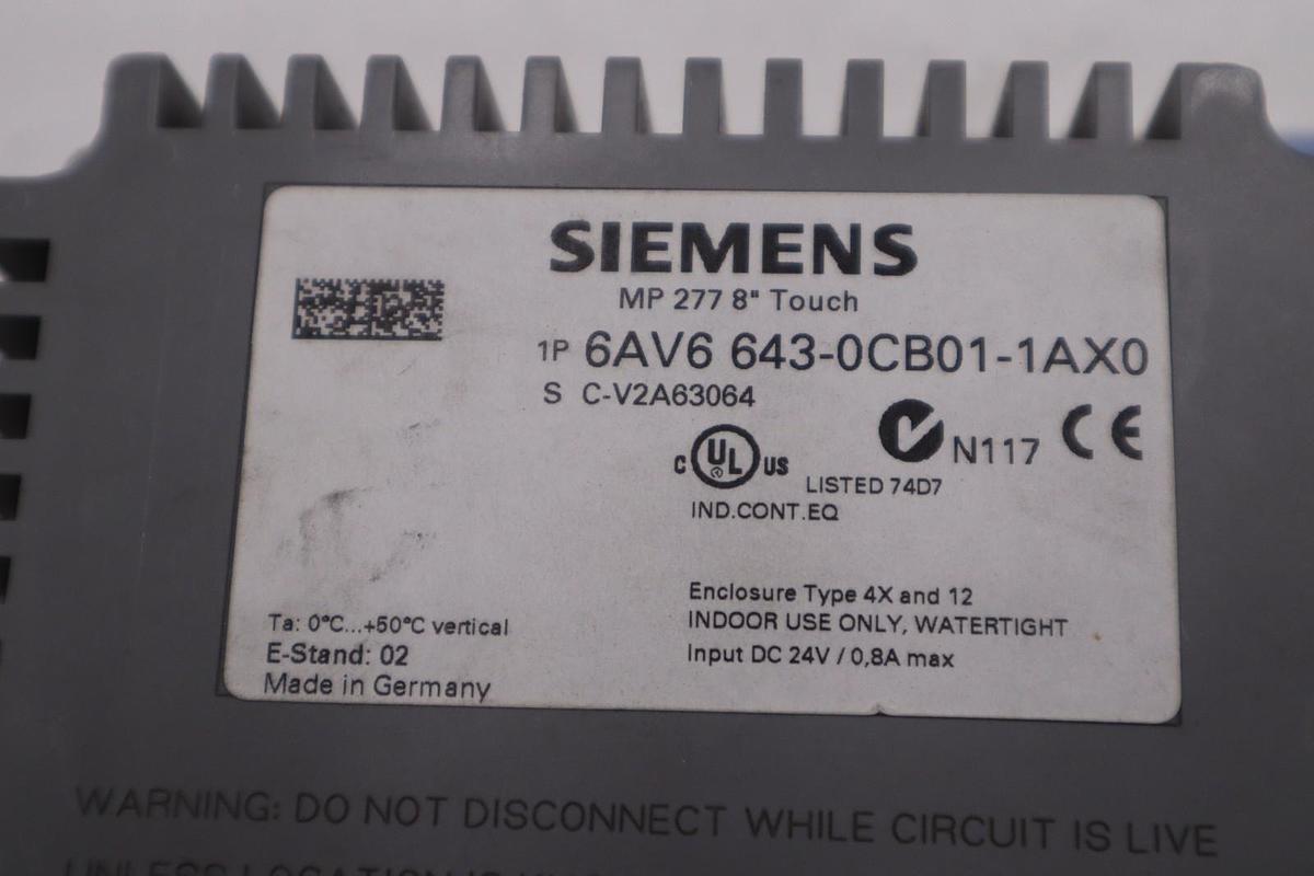 Used Siemens 6AV6 643-0CB01-1AX0 Simatic Multi Panel Touch HMI 7.5in NEW STOCK 3831CC
