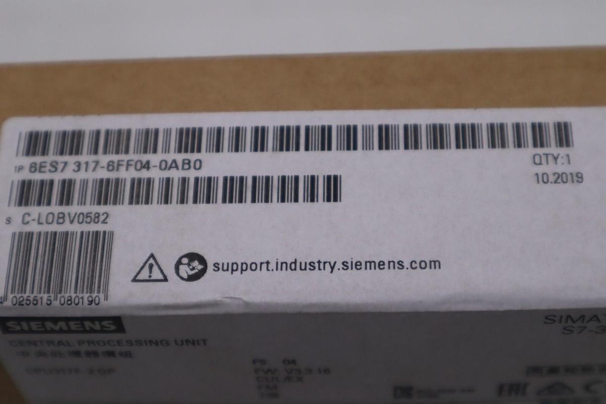 NEW 6ES7317-6FF04-0AB0 Central Processing Unit CPU 317F-2 SIMATIC S7-300 SIEMENS