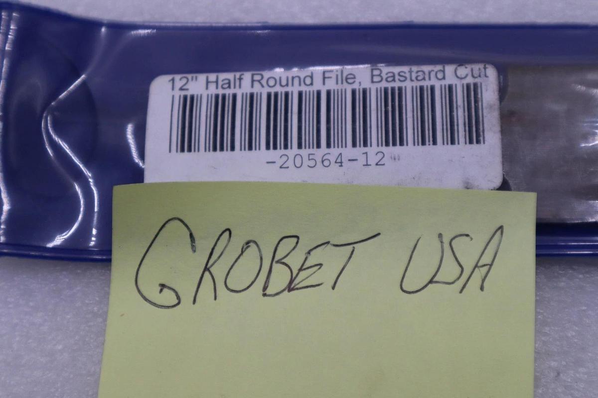 Used LOT OF 2 - Grobet 12" Bastard Cut Half Round American Pattern File USA #H704A