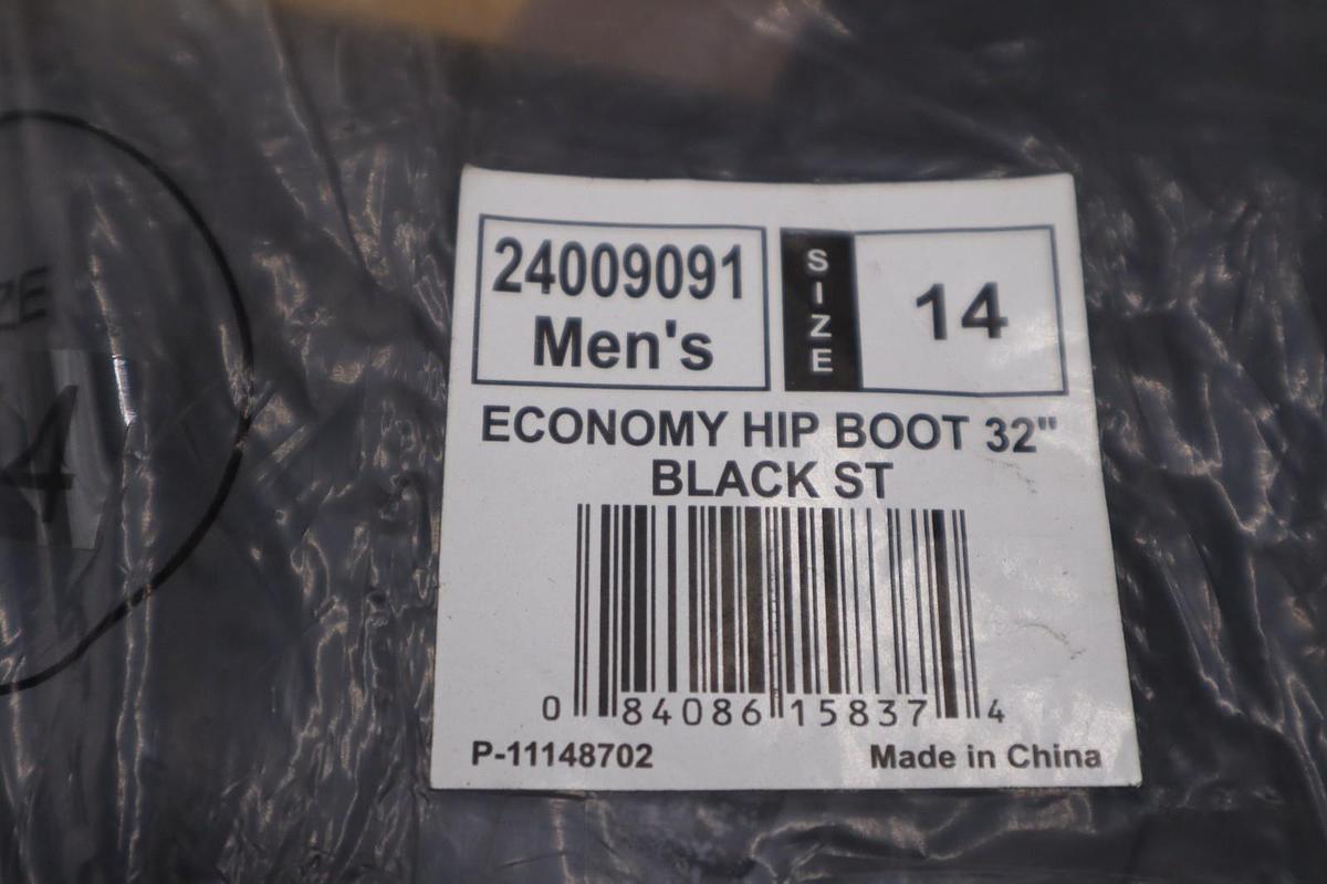 Used Lacrosse 24009091-14 Black Steel Toe Hip Boots Size 14 STOCK 2985CC