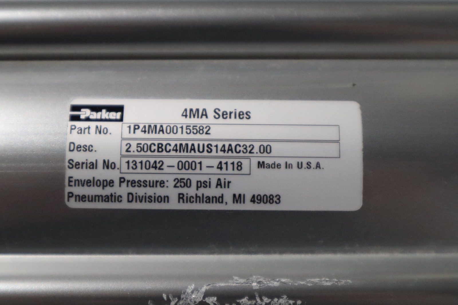 PARKER 1P4MA0015582 4MA SERIES TIE ROD PNEUMATIC CYLINDER STOCK H1897