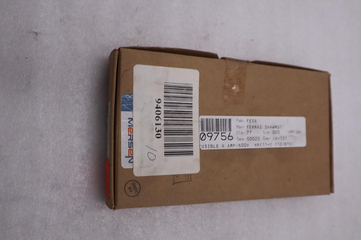 BOX OF 10 - FES4 Mersen Fuse 600V 4A Blade Mount 200kA IR - STOCK K1652A